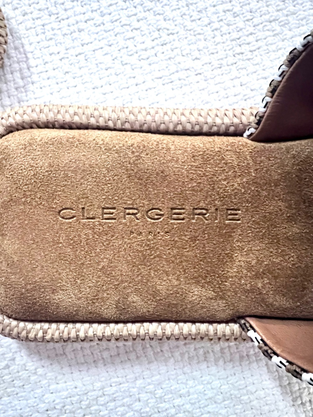 Robert Clergerie Brown and White Striped Slide Sandals - Picture 6 of 10